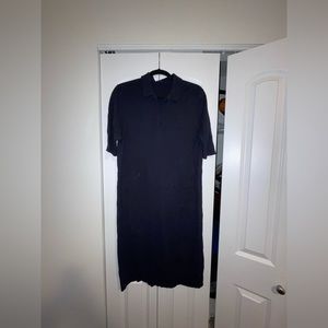 COS navy blue midi dress